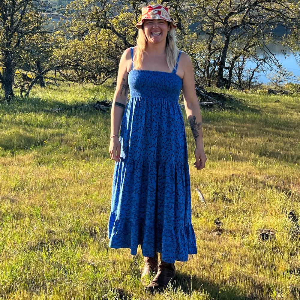 Zara Blue Flowy Summer Dress